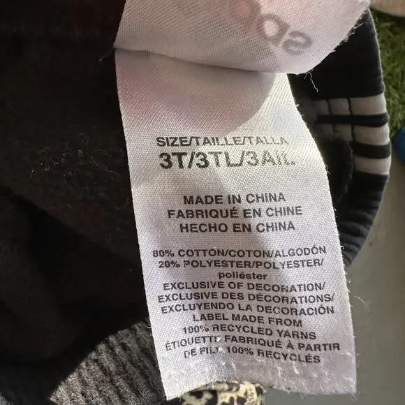 Vintage Adidas Baby Toddler Size 3T Sweatpants Joggers Track Pants Black Stripes - Picture 8 of 8